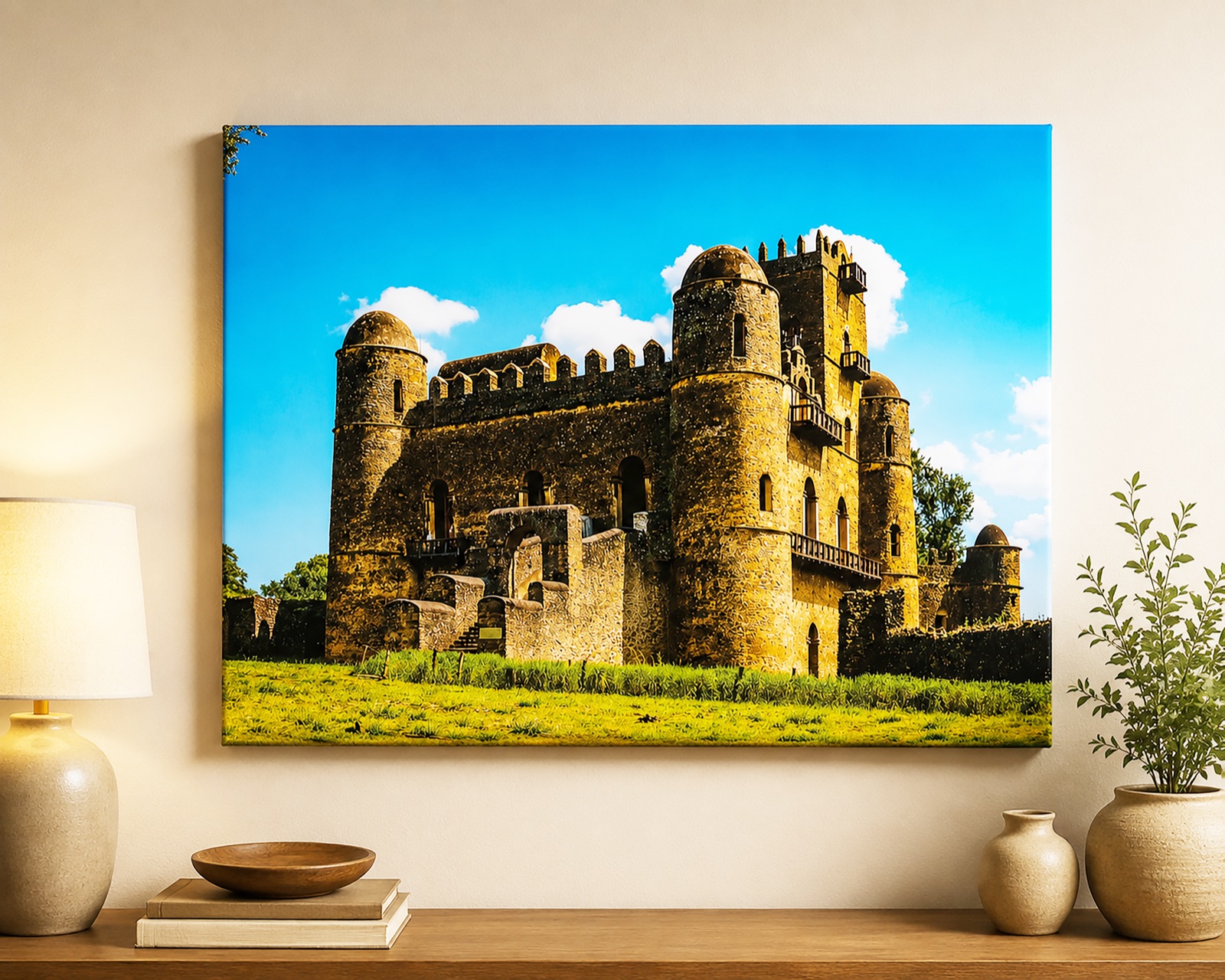 Canvas print of Fasil Ghebbi castle in Gondar, Ethiopia