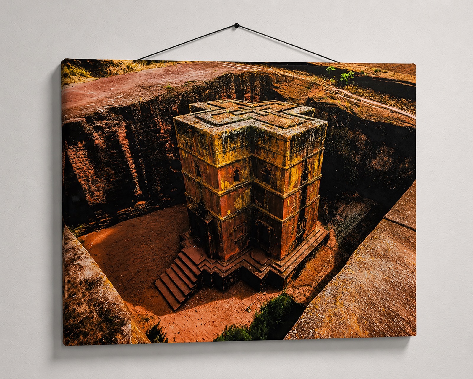 Canvas print of the Church of St. George in Lalibela